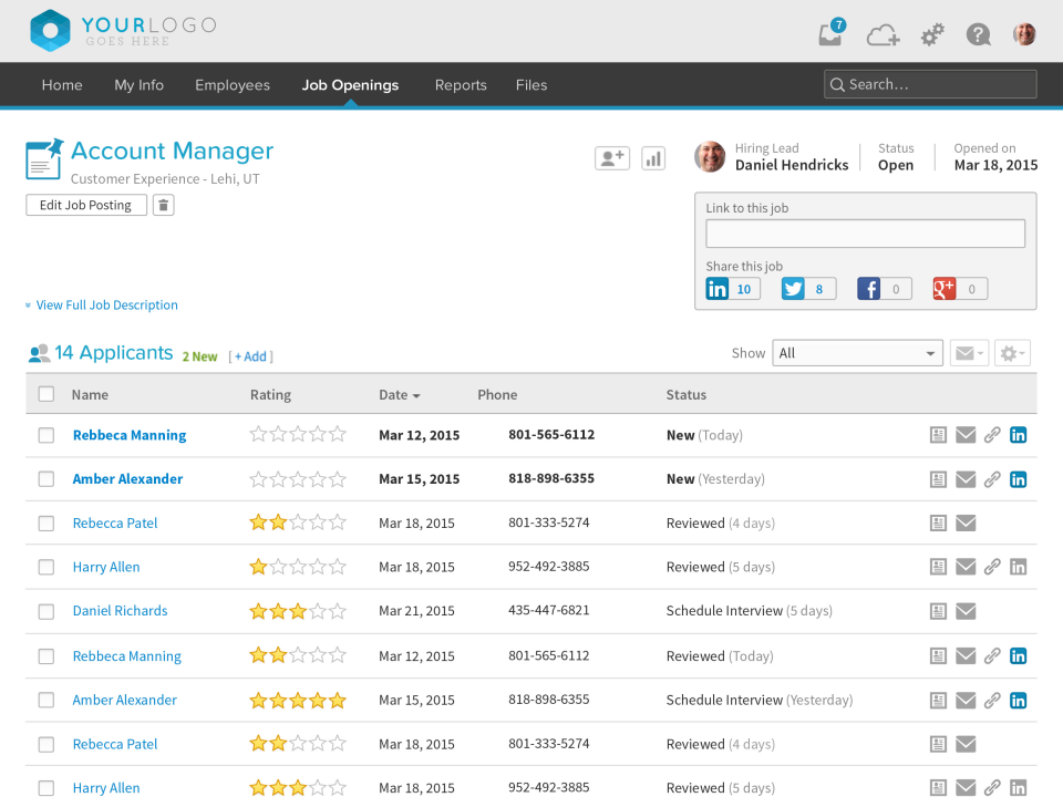 BambooHR Software - BambooHR Job Applicant Tracking