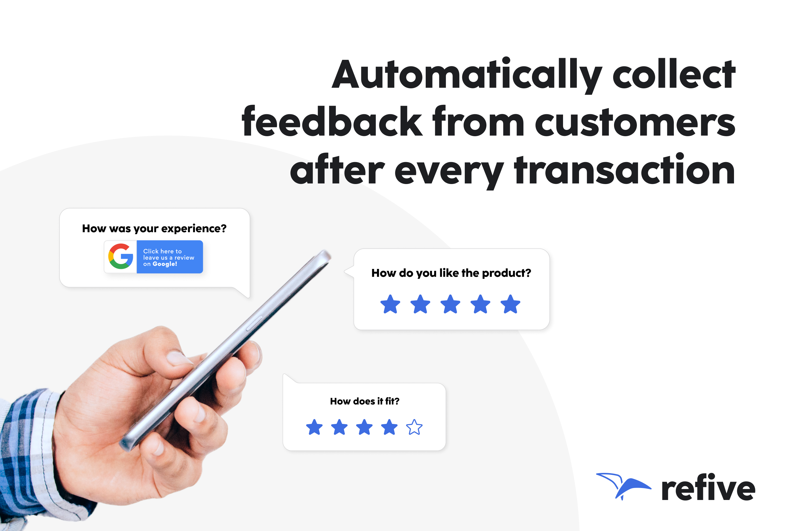 Automatically collect feedback from customers via digital receipts