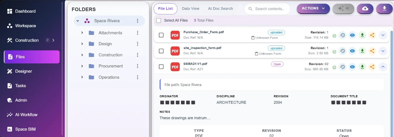 Space AI screenshot: Space AI files