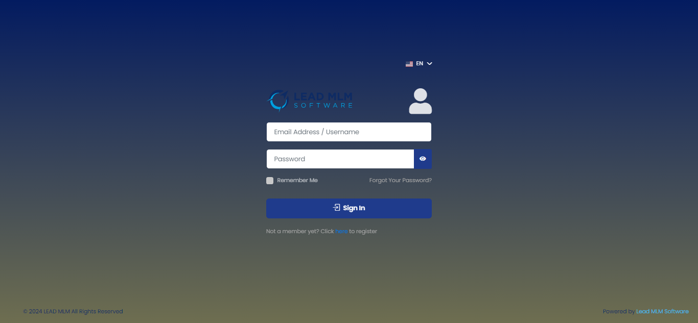 Lead MLM Software Software - Login