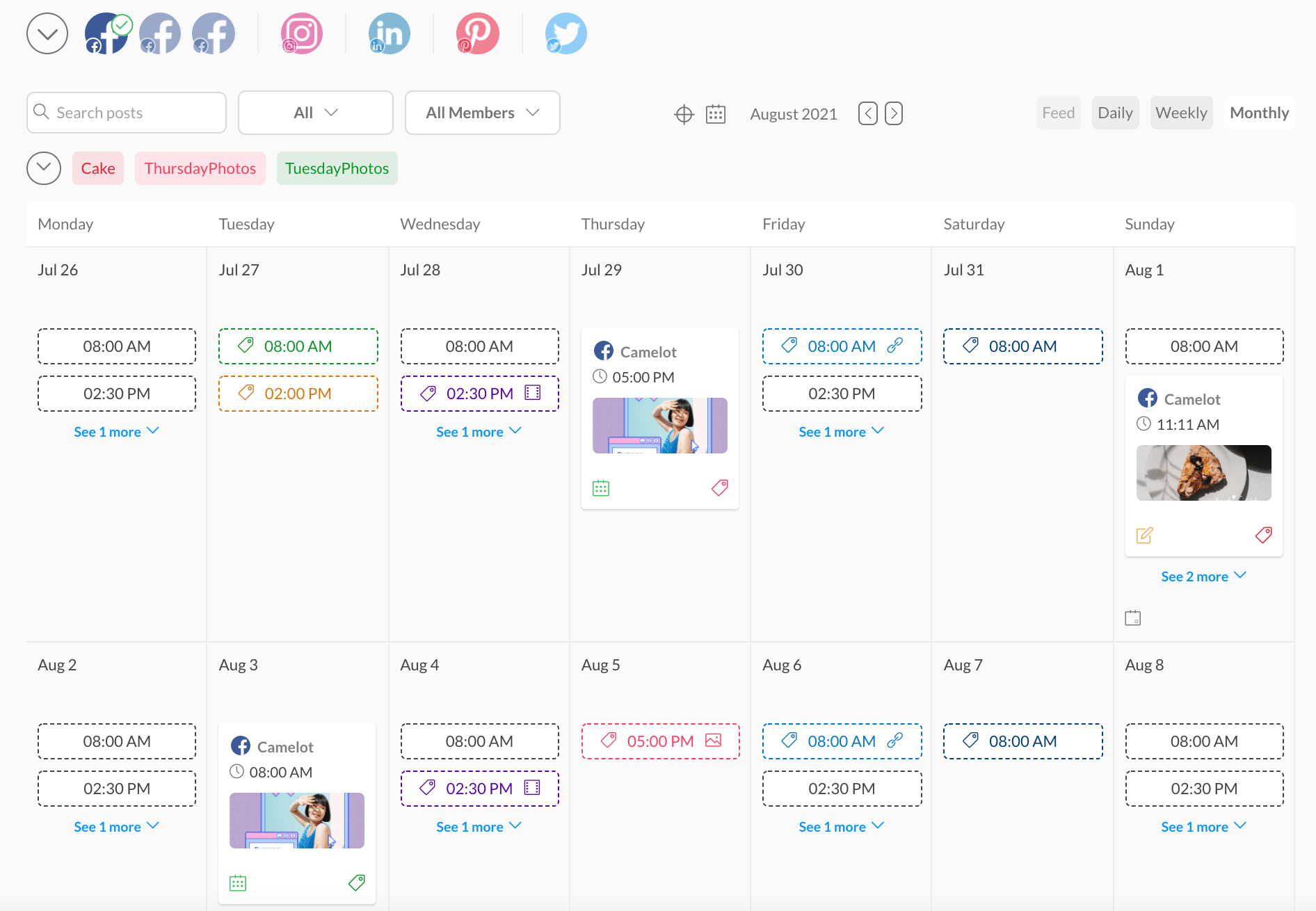 View and schedule new posts directly from a visual calendar