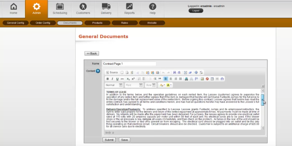 Event Rental Systems Software - Edit, manage and store documents like contracts