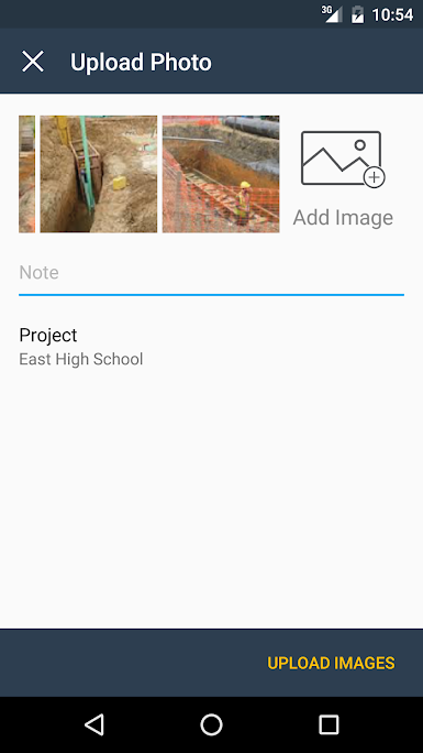 Photos can be added to projects in order to highlight progress or support written notes
