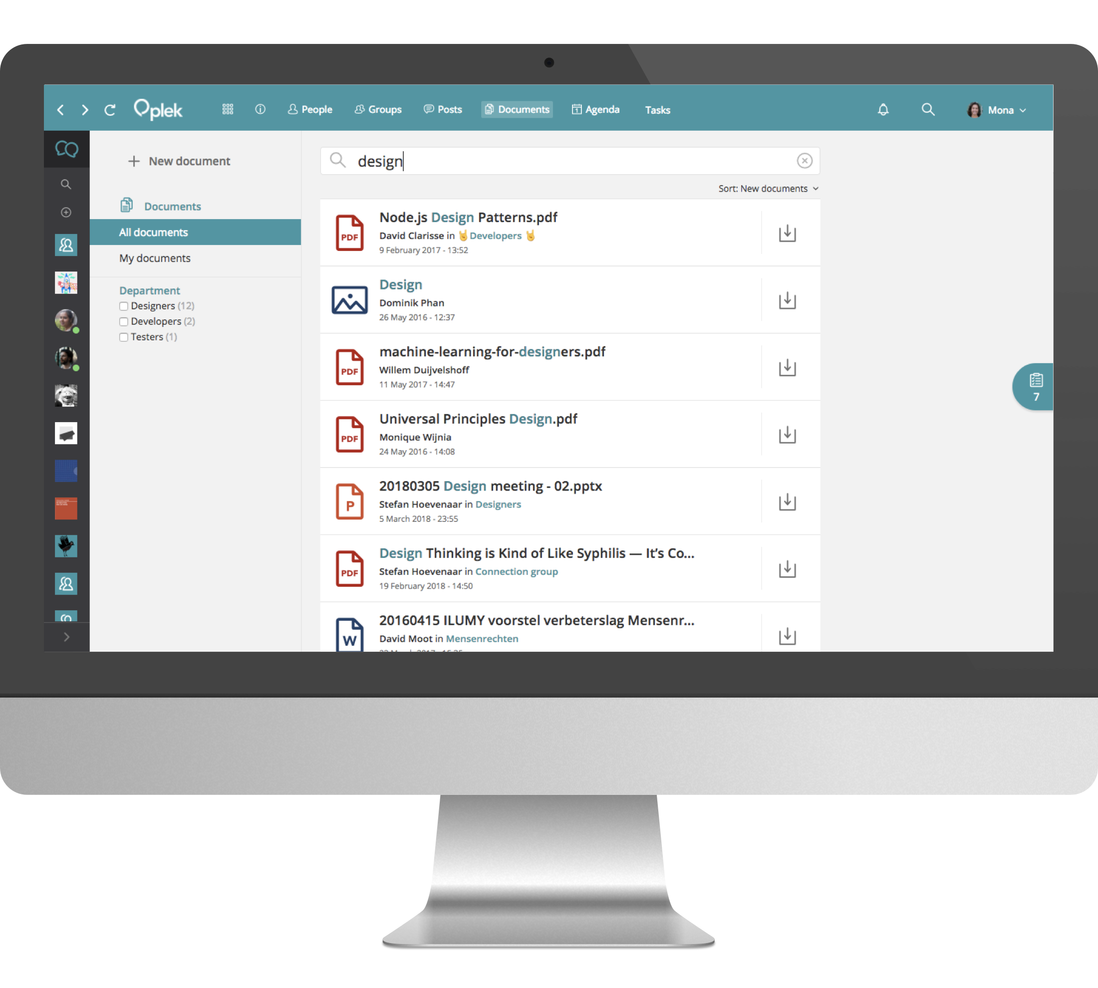 Upload, preview or download documents. Plek offers version control.