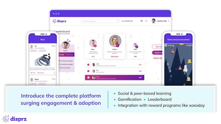 Disprz screenshot: An all-in-one learning and upskilling platform across multiple platforms.