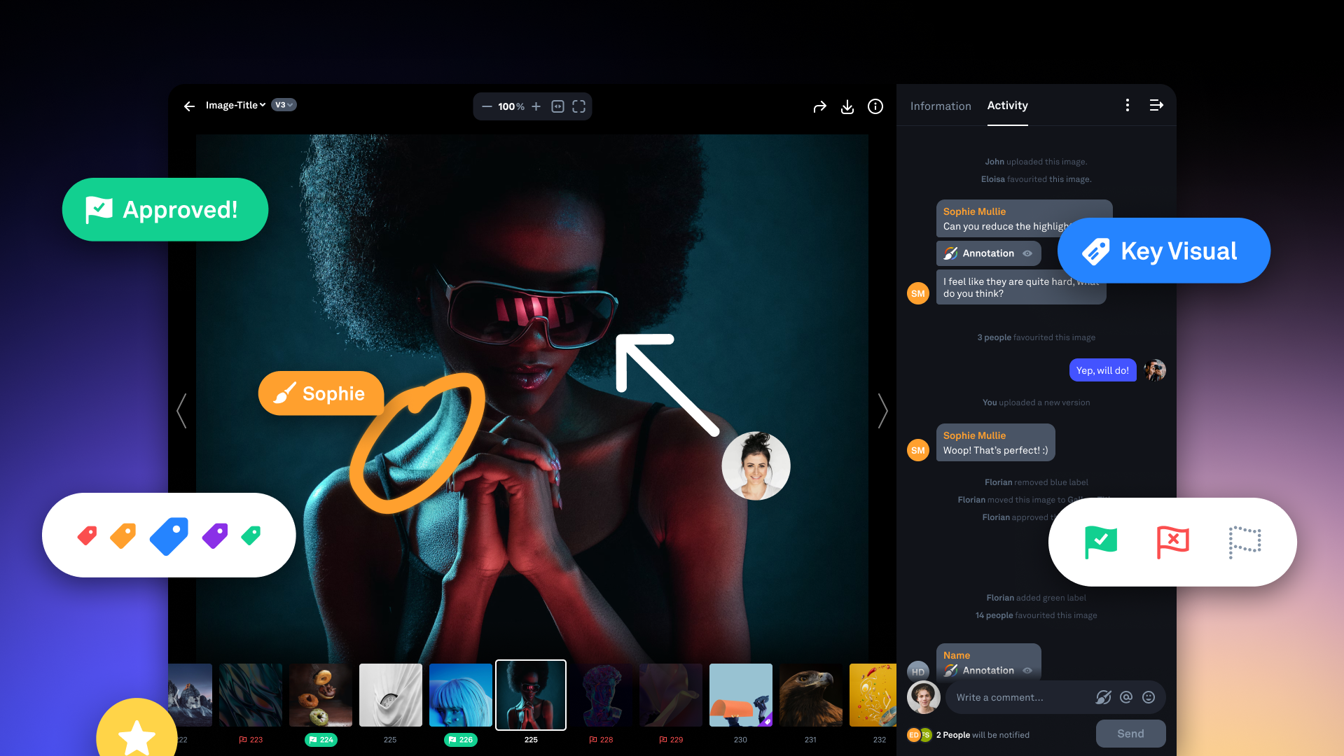 Picflow screenshot: Collaboration and Reviews for Creative Media