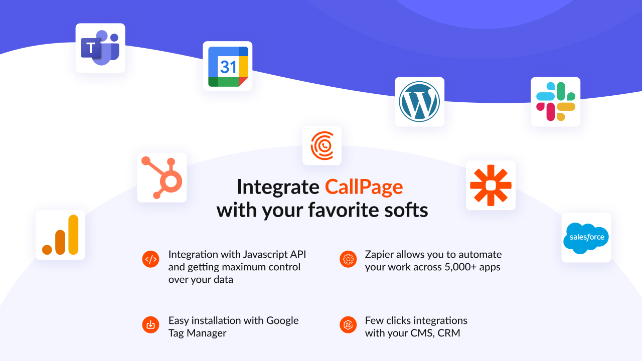 Integrate CallPage with your favourite tool