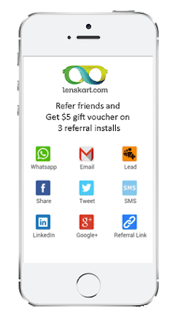InviteReferrals screenshot: InviteReferrals supports multiple referral and social sharing options, including all major social media platforms, Whatsapp and email