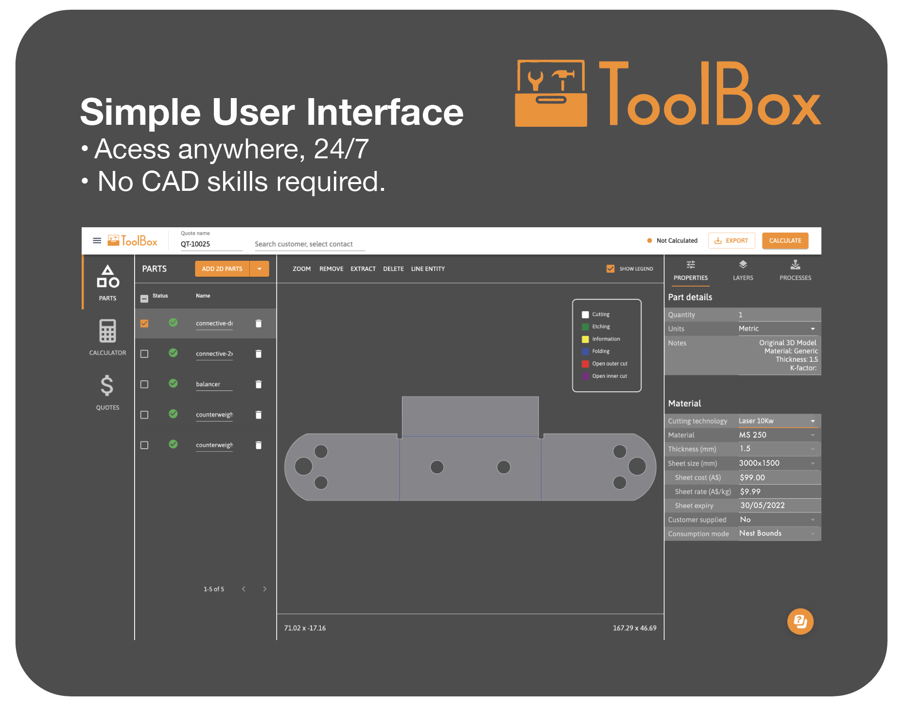 ToolBox screenshot: User Interface