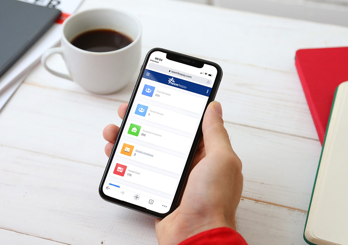 Team Fee Pay screenshot: TeamFeePay club management system homepage