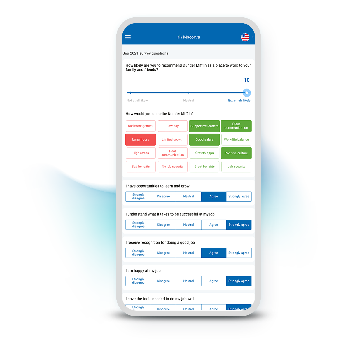 Macorva screenshot: Eliminate survey fatigue and maximize response rates