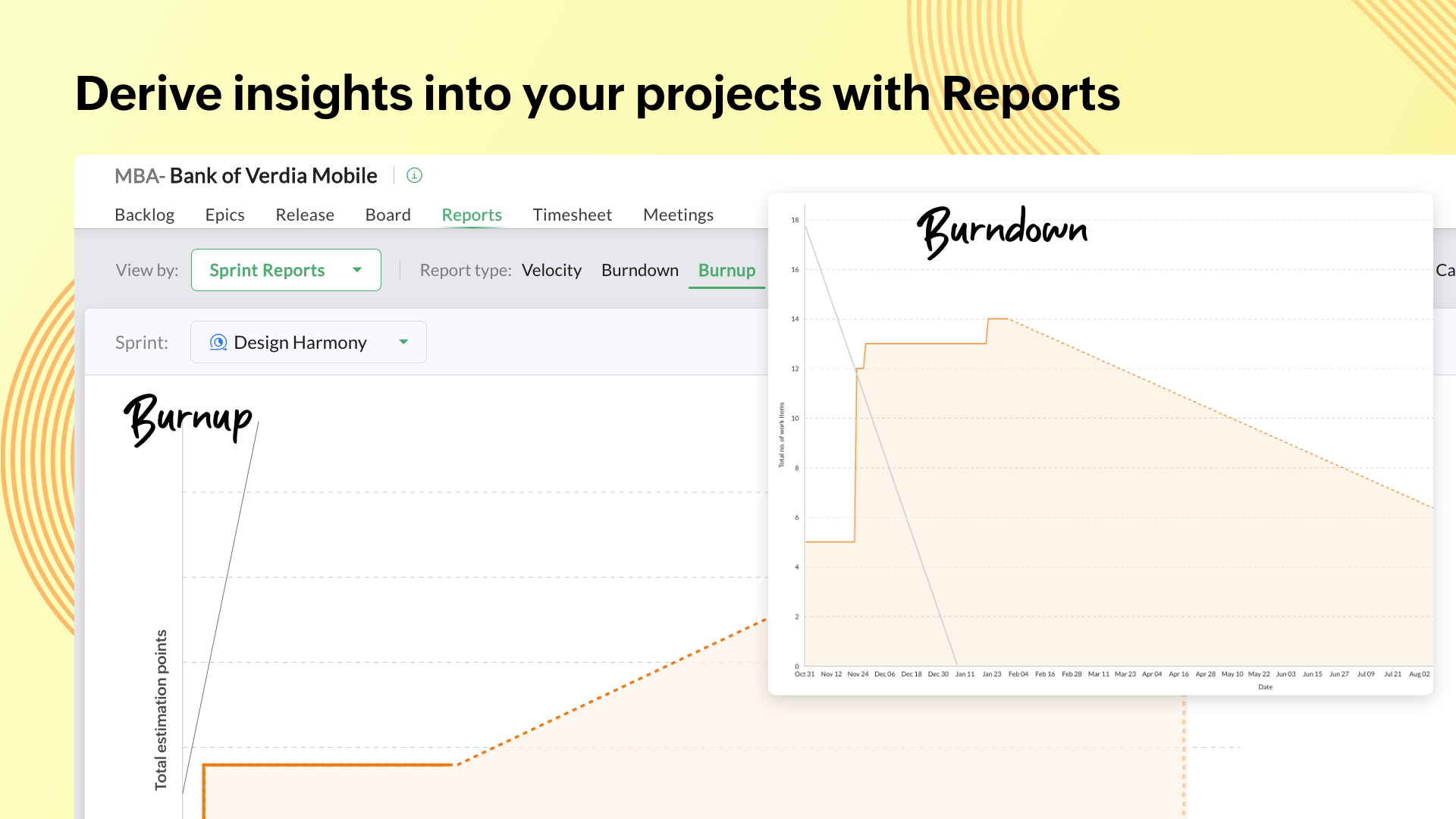 Derive insights into your projects with Reports