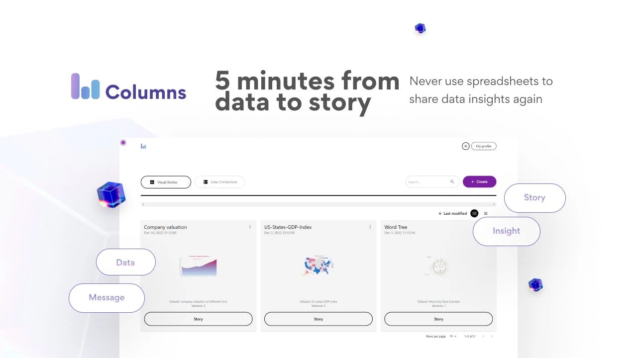 Columns Software - data storytelling management
