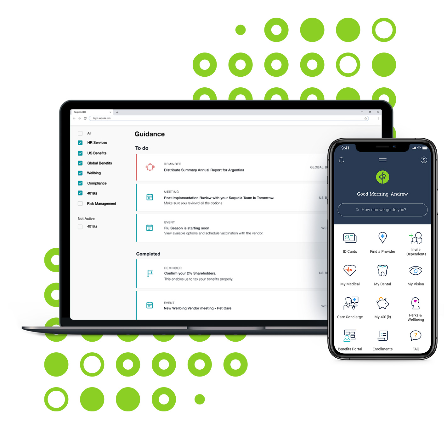 Sequoia screenshot: Centralize your benefits, comp, and people data on one platform to empower decisions, administer programs, and engage your employees in fresh new ways.
