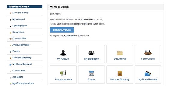 The member self service portal provides public access features for managing memberships