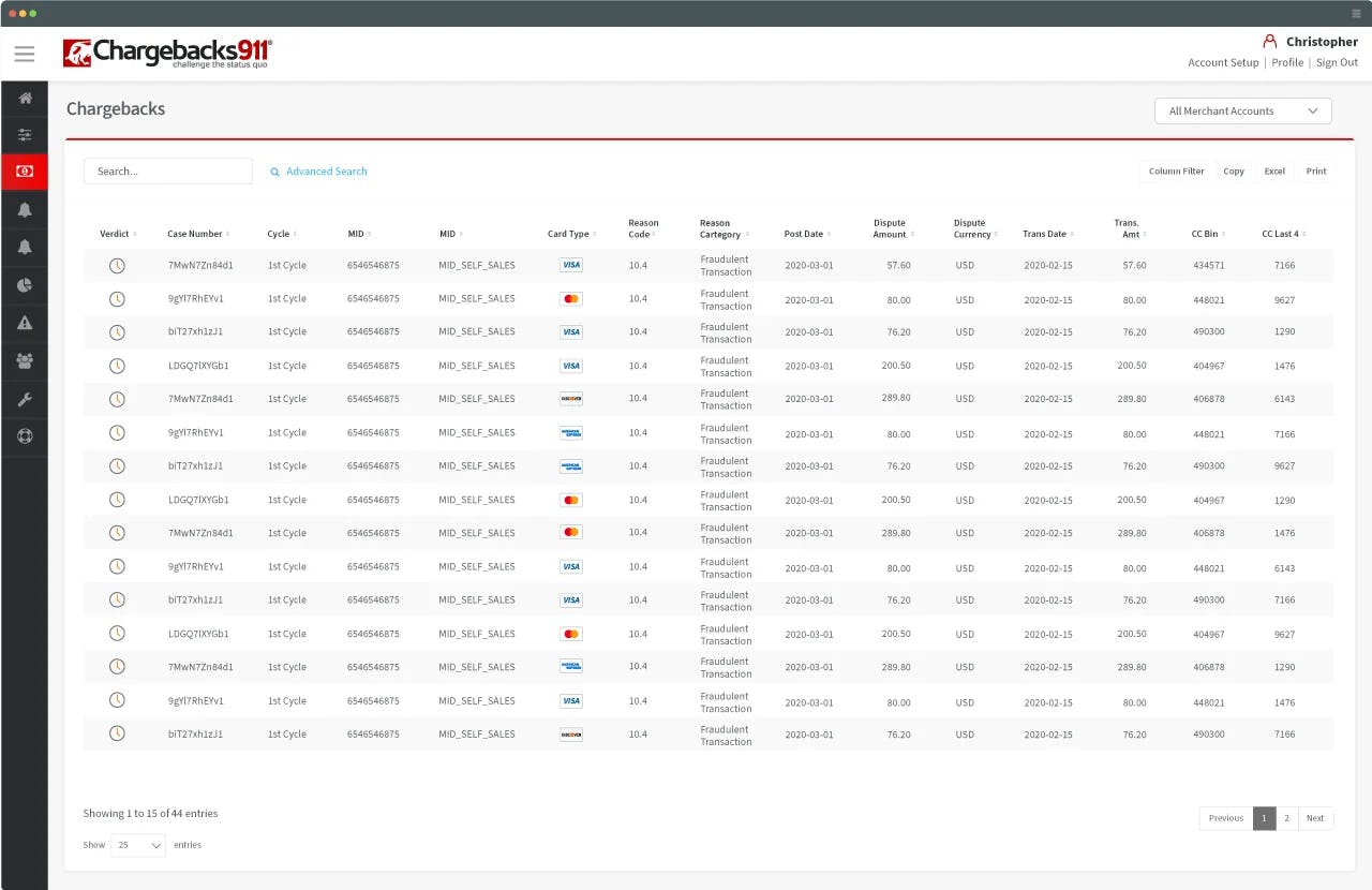 Chargebacks911 Software - Chargebacks911 Client Portal