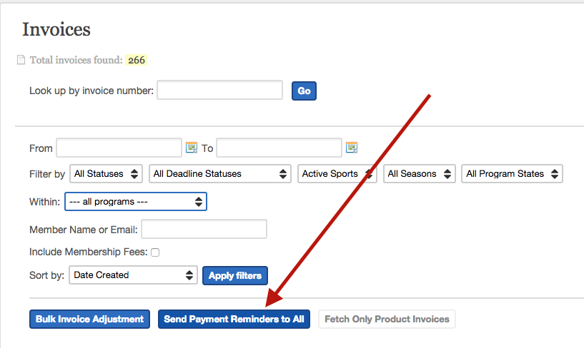 Payment invoices