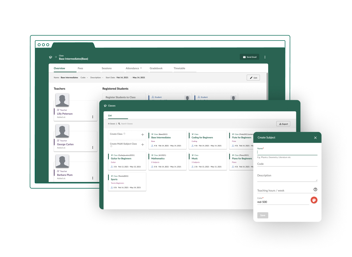 Program Management: Easily structure your curriculum, create groups of courses, classes and define their characteristics.-thumb
