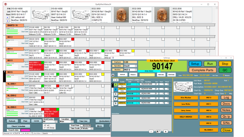 ShopKeeper Job Control Software - Schedule by Machine