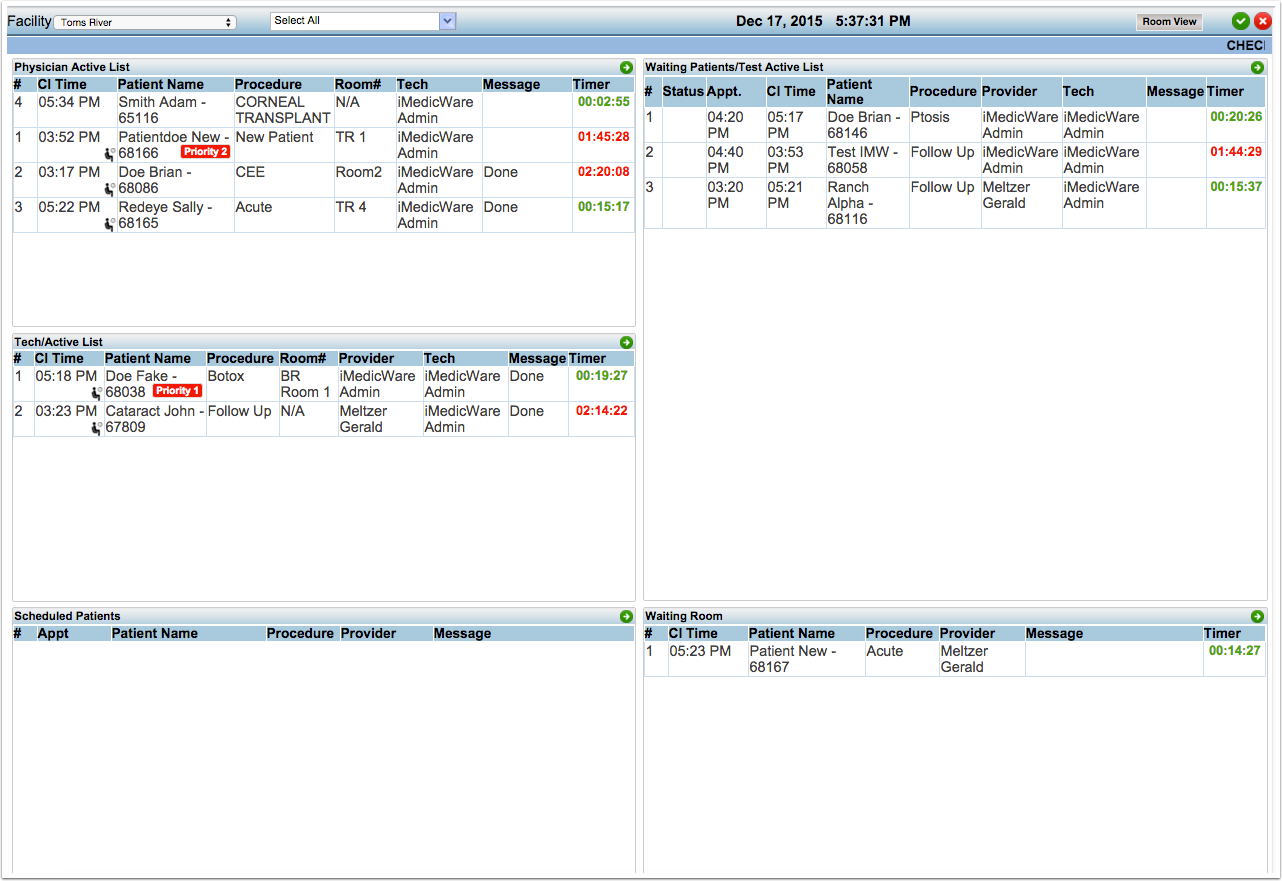 Patient monitor dashboard