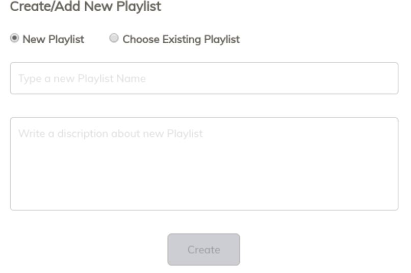 Zeetaminds create new playlist