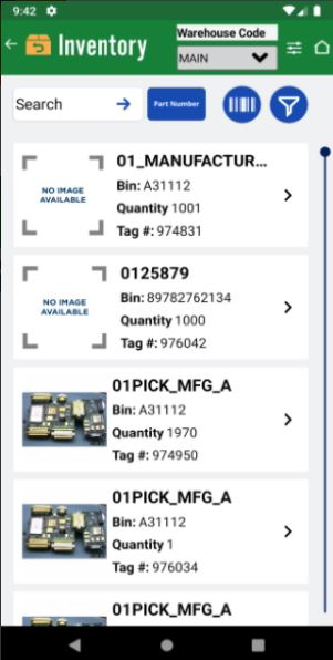 E2 Manufacturing System Software - E2 Manufacturing System inventory management