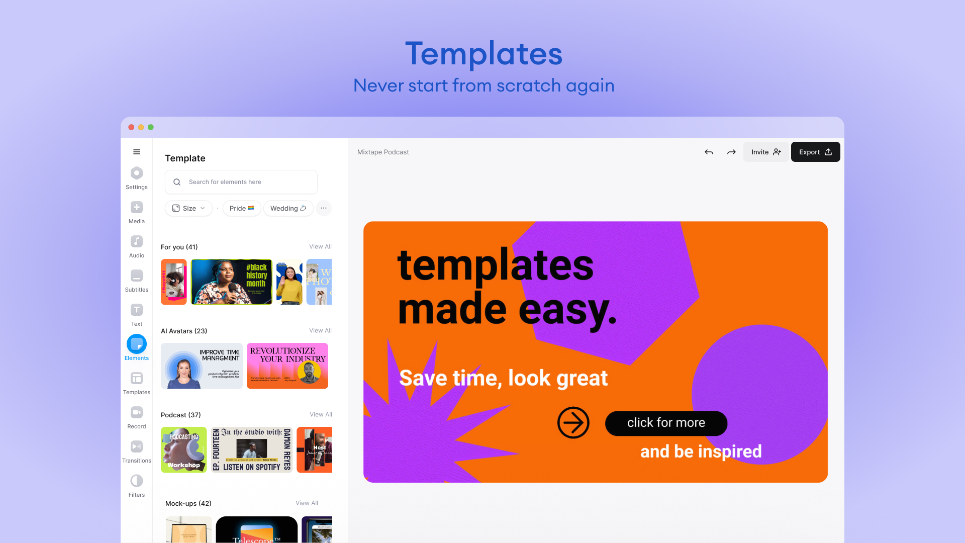 Template gallery - Never start from scratch again 