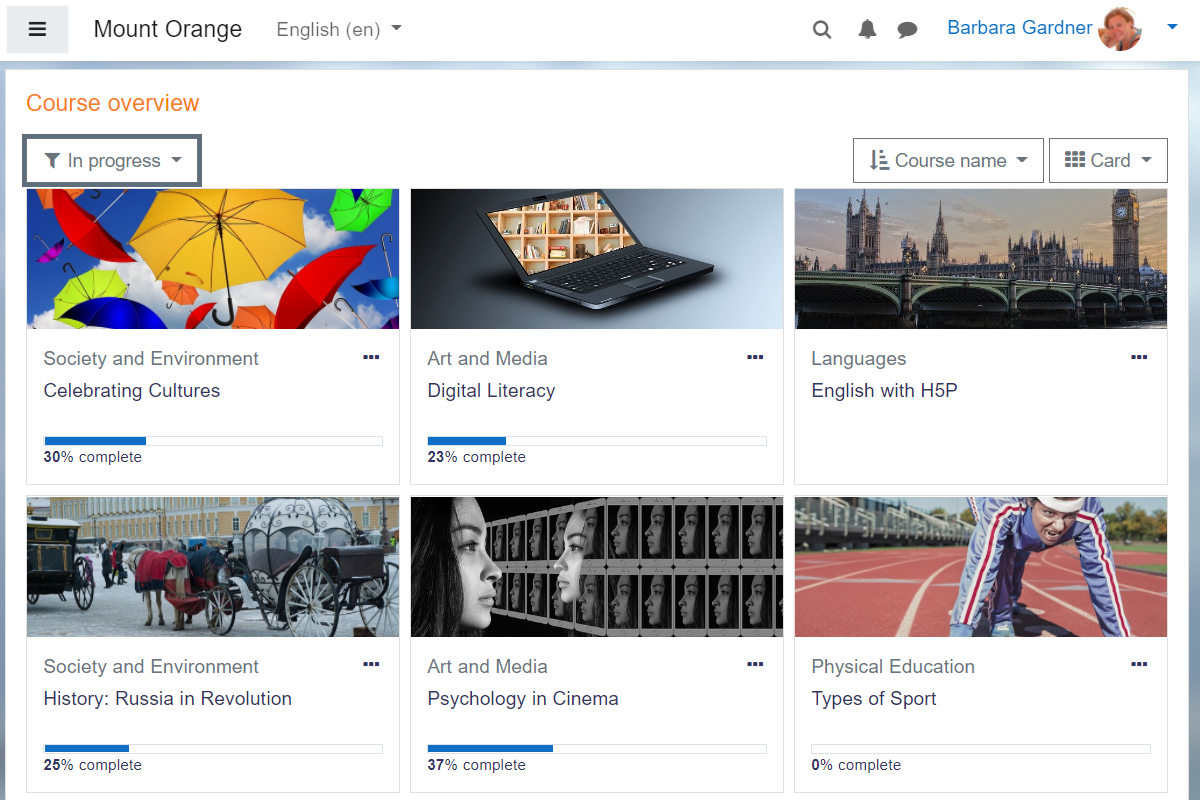 Moodle Software - Moodle Student Dashboard