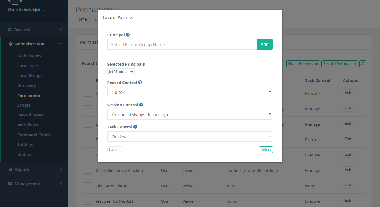 Imprivata Privileged Access Management screenshot: Xton Access Manager access management