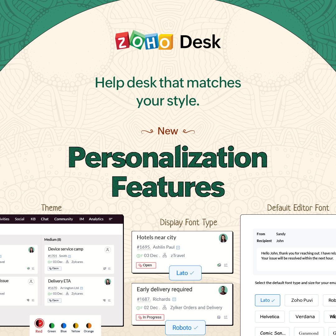 Zoho Desk Software - Personalization