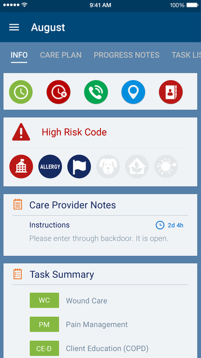The mobile app delivers relevant patient information and reporting tools