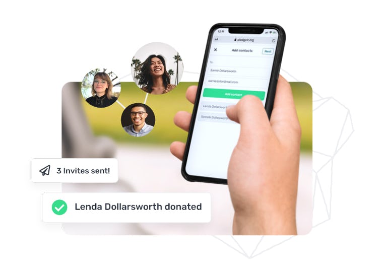 Pledge It Software - New participants automatically receive welcome messages with prompts to invite other donors and reminders to share.