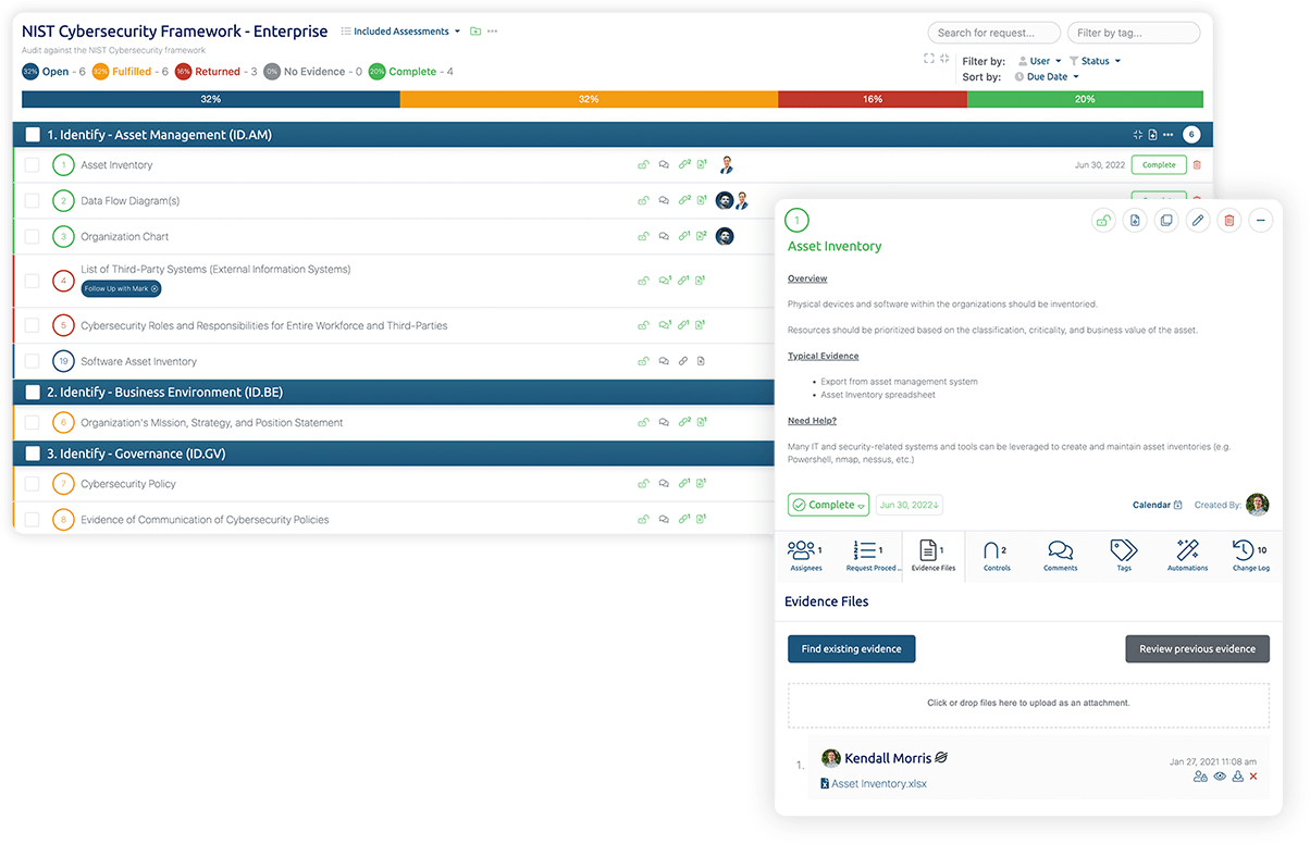 Phalanx GRC screenshot: Phalanx GRC identifying asset management