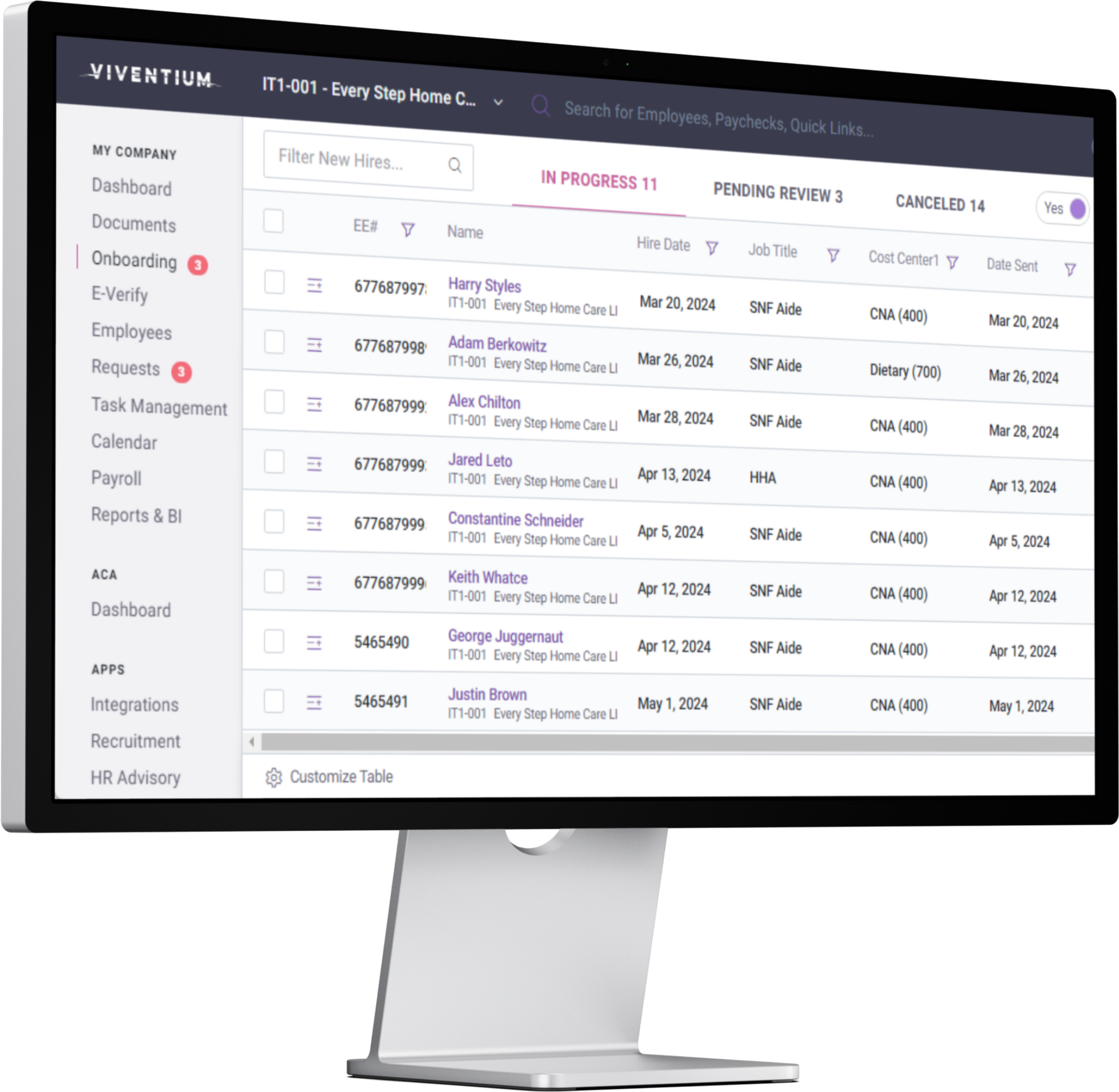 Viventium Software Software - Viventium Onboarding. Track progress, send reminders, and provide onboarding assistance to new hires.