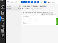 eCasework Software - The email inbox allows users to send emails directly from the eCasework app
