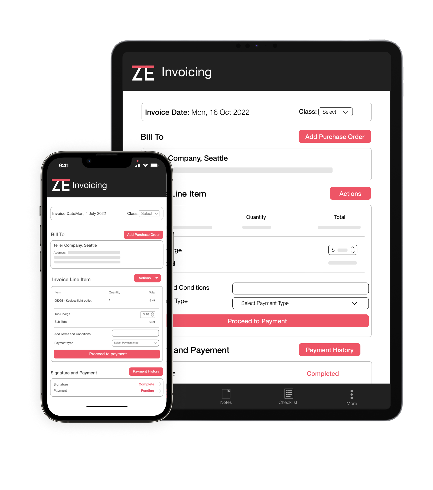 Invoicing
Impress your customers with ZenElectrical’s digital and customizable invoicing software. Streamline and automate tasks to increase profitability with accurate, professional, easy-to-make service invoices.