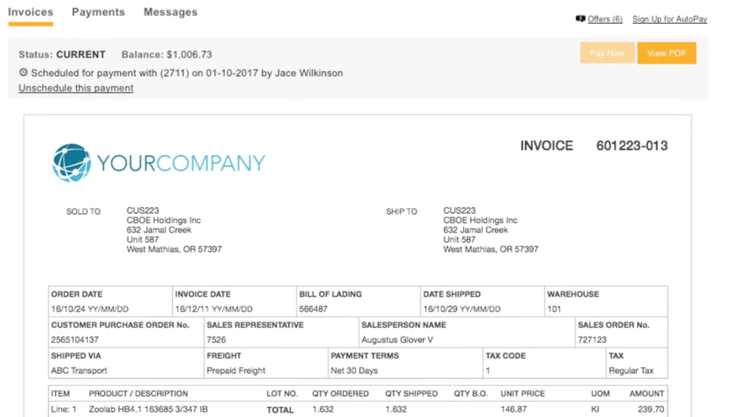 Schedule invoice payments and track payment statuses