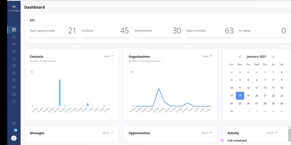 JeffreyAI Software - Dashboard 1