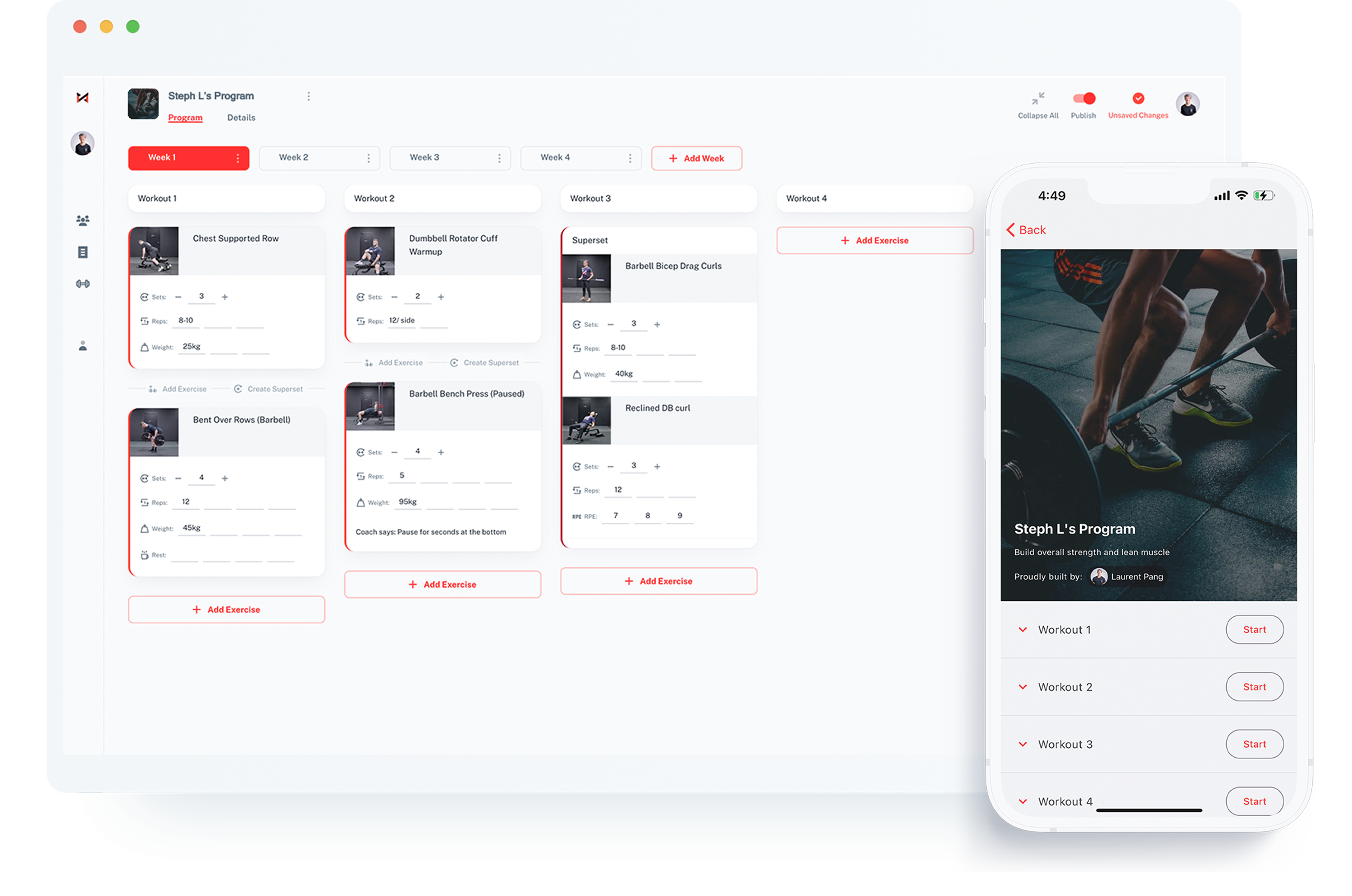 ONI screenshot: Create and share fully customisable workout programs with your clients with easy-to-use features that speed up your admin time.