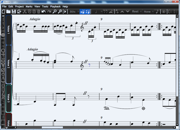 Musink screenshot: Using Musink Music Maker Notation Software