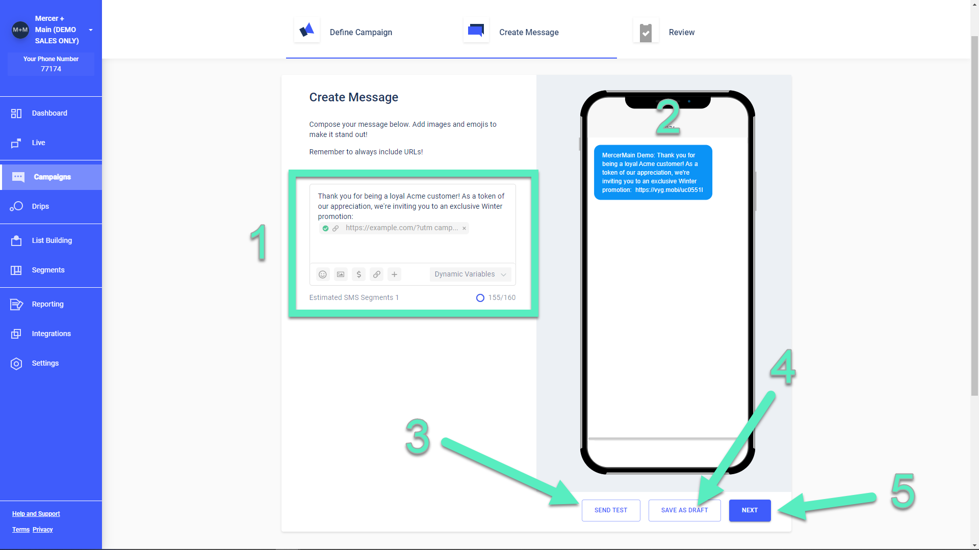 Voyage screenshot: Voyage SMS marketing