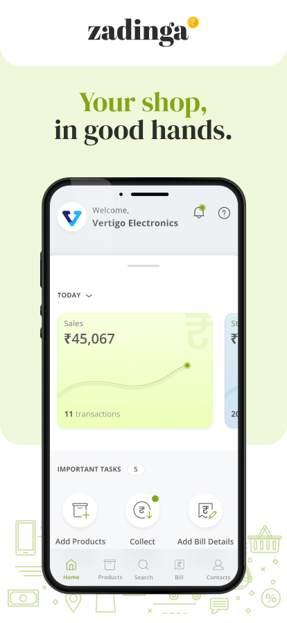Zadinga screenshot: Welcome screen