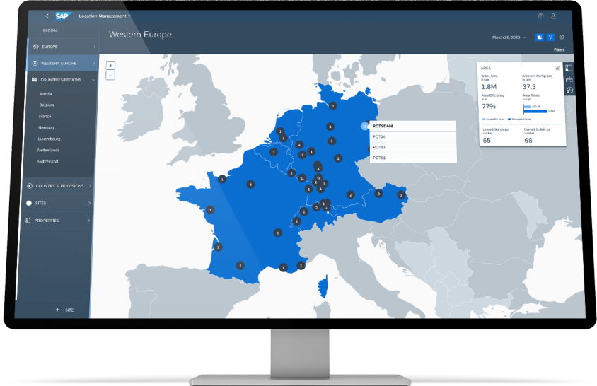 SAP Cloud for Real Estate location map