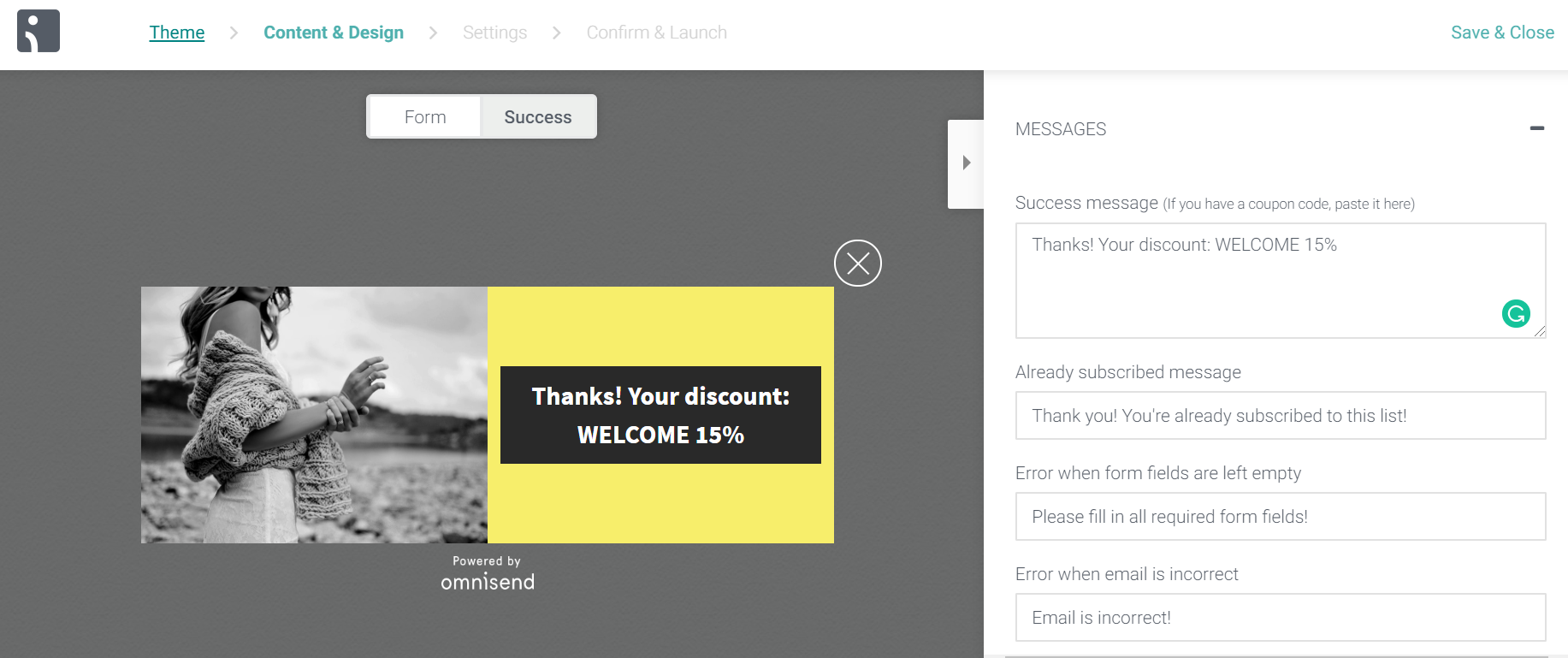 Omnisend Software - Omnisend sign up box