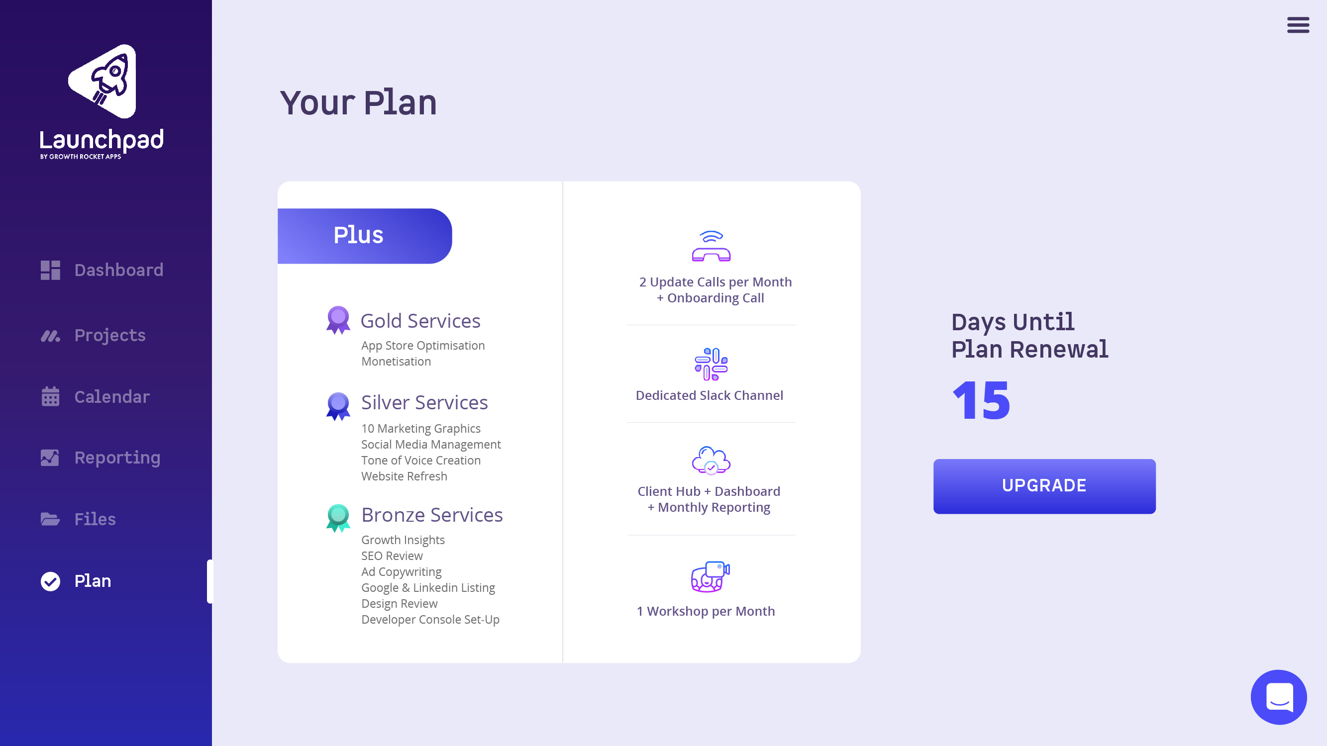 Plan: upgrade or switch your services
