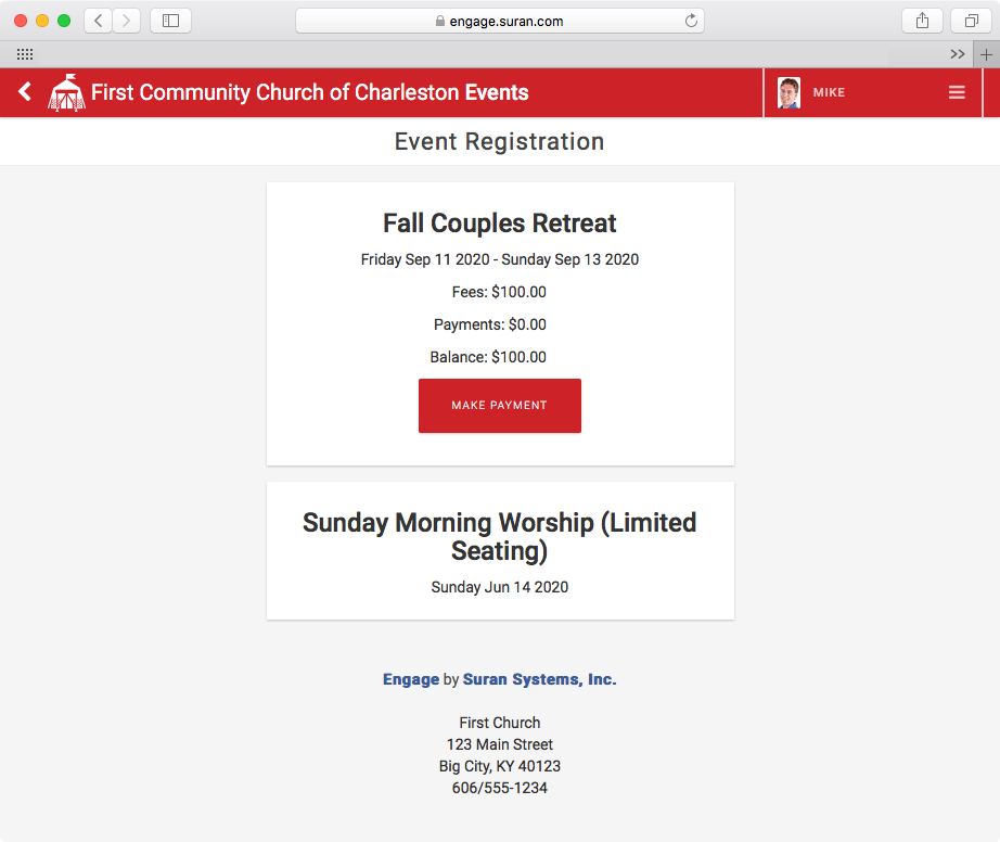 Accept online registrations and payments for any size event or sign-up with CDM+ Engage Events.