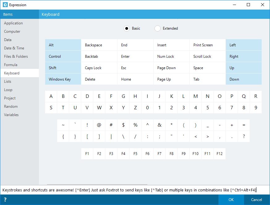 Nintex RPA Software - Nintex Foxtrot RPA shortcuts