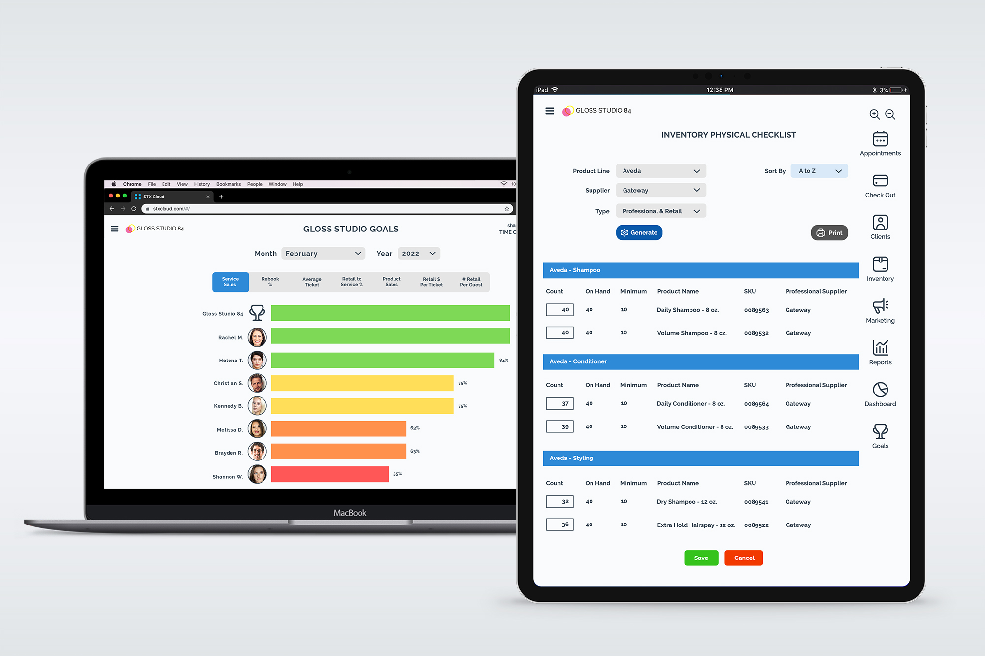 Know your business inside out with Inspire's dashboard, reporting, and goal setting. With over 50 reports to choose from, you can keep track of everything from inventory to top clients to future forecasting. Set goals for your team and watch sales grow.