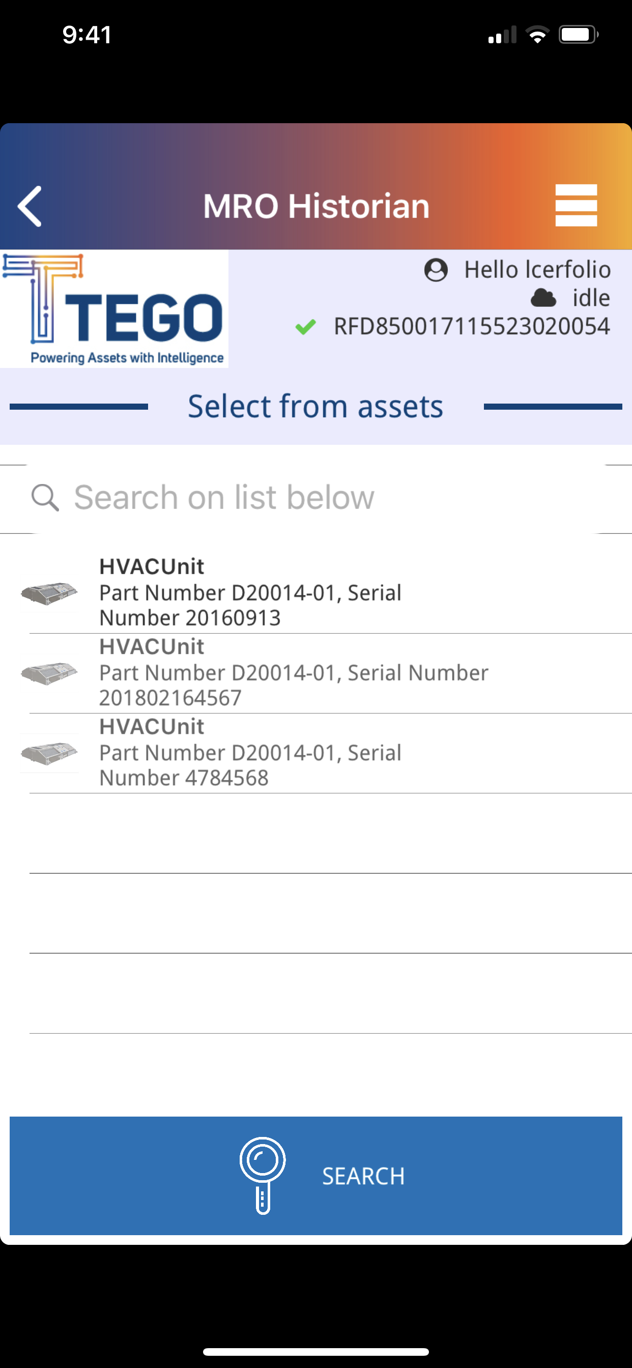 Mobile asset search