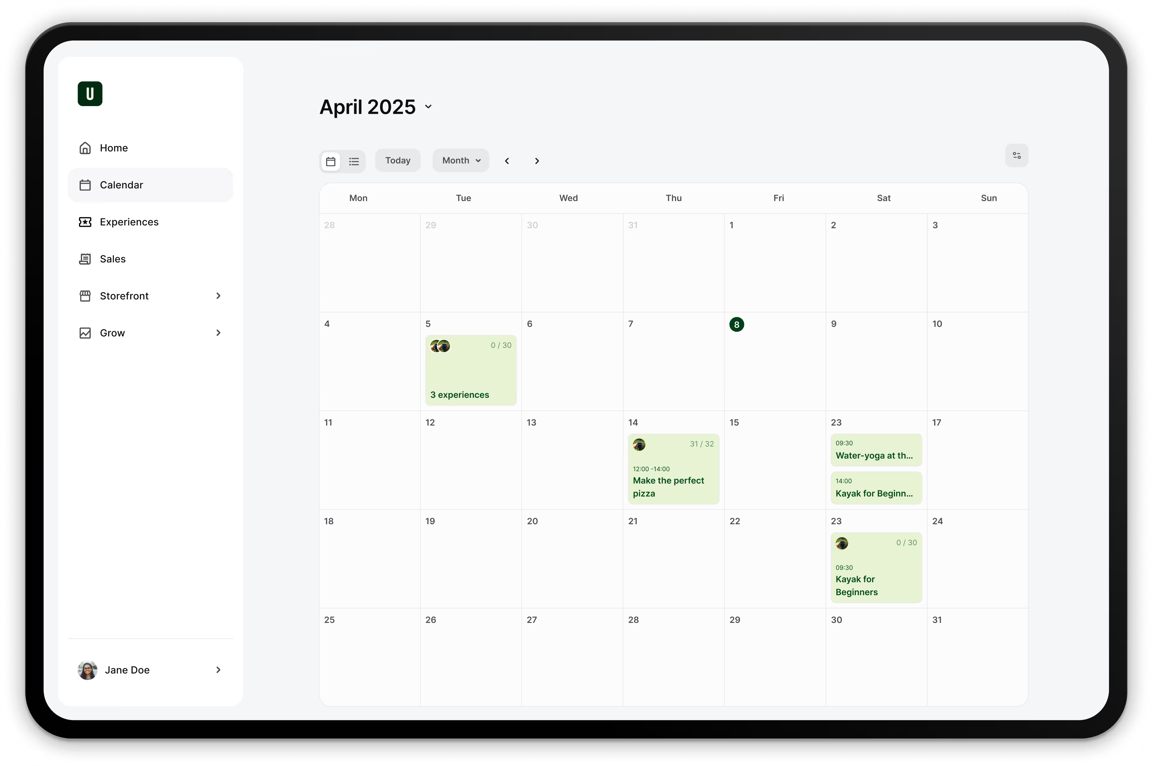 Understory screenshot: Understory calendar management